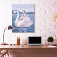 thumbnail image 2 of Stupell Home Décor Woman and Swan Blue Water Animal Painting Canvas Wall Art by Sally B, 2 of 6
