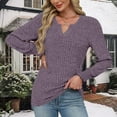 thumbnail image 7 of biudgviw V Neck Sweaters for Women Ribbed Knit Long Sleeve Tunic Shirts Casual Comfy Smocked Cuffs Tops for Fall Winter, 7 of 7