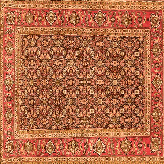 Ahgly Company Indoor Square Persian Orange Traditional Area Rugs, 8' Square