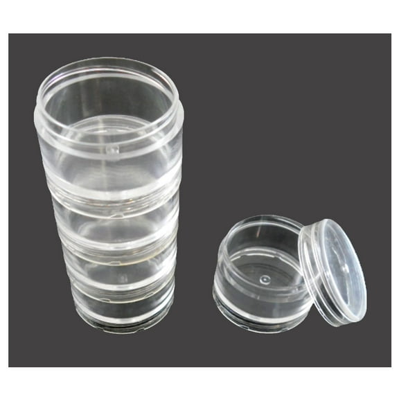 CRAFTCY 5 Mini Canister Set | Spices, Crafts, DIY Items | Air-Tight, 2.5" (6.4 cm) x 4" (10.2 cm) | Pack of 2 - Multifunctional Organizing Solution