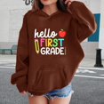 thumbnail image 2 of Girl's Letter Graphic Hoodies Long Sleeve Hooded Sweatshirts Pullover Preppy Cute Hoodies Trendy First Grade School Uniforms, 2 of 8