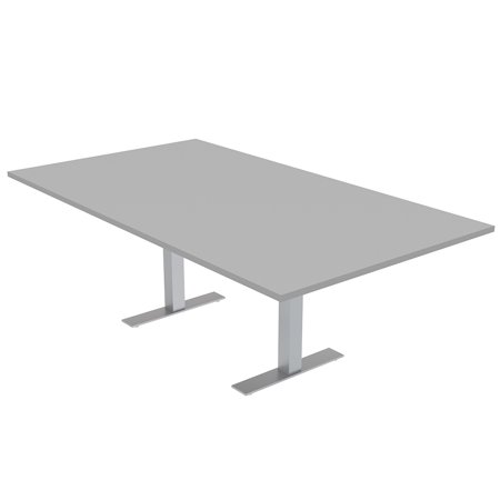 UPC: 0684500164051 | 8 Person Rectangular Conference Table T-Legs Harmony Series 7 Foot Light Gray