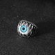 thumbnail image 2 of 2pcs Men's Dragon Claw Evil Devil Skull Eyeball Ring Gothic Biker Unique Eyes For Halloween (Blue), 2 of 3