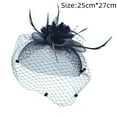 thumbnail image 2 of Flowers Headdress Mesh Yarn Fascinator Hairpin Hair Pins Bridal Headwear Hat Hairpin BLACK, 2 of 8