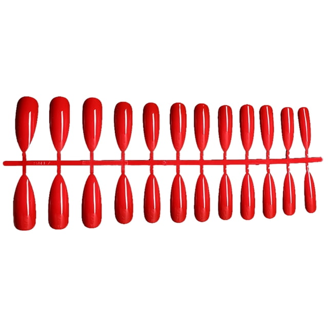 1 Ensemble Faux Ongles Résistants à l'Usure Tendance Classique Différentes Couleurs Apparence Exquise Accessoires Distinctifs SM17-P63 Rouge Pur