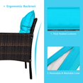 thumbnail image 4 of DORTALA Outdoor Rattan Furniture Set – 5 Piece Patio Conversation Group with Cushions, Glass Table, Ottomans and Chairs for Backyard or Balcony, 4 of 7