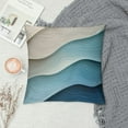 thumbnail image 2 of COMIO  Pillow Covers Teal Blue Modern Geometric Throw Pillow Covers Brown Abstract Ocean Wave Square Pillowcases Cushion Cover for Sofa Couch Bed, 2 of 5