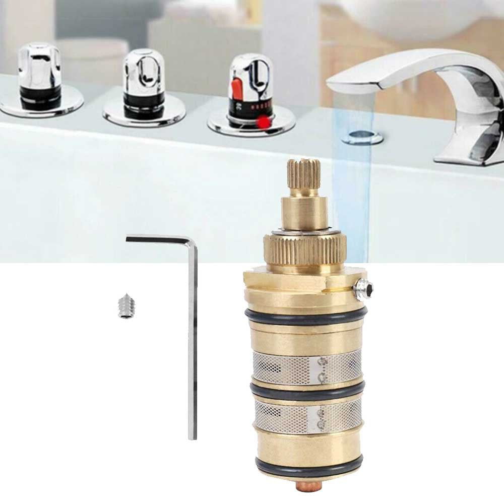 Brass Bath Shower Thermostatic Cartridge&Handle for Mixing Valve Mixer Shower Ba 
