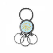 Yellow Sun Sunshine Hand Painting Stainless Steel Metal Key Chain Ring Car Keychain Keyring Clip
