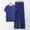 Blue, variant on SCSAlgin Lounge Sets for Women Comfy Pajamas Set 2 Piece Outfits Short Sleeve Tops and Wide Leg Pants