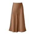 thumbnail image 4 of Skirts for Women Elegant High-Waisted Satin Pencil Skirt for Women with Elastic Waistline Classic Solid Tone Skirt for Formal and Casual Occasions Coffee L, 4 of 4