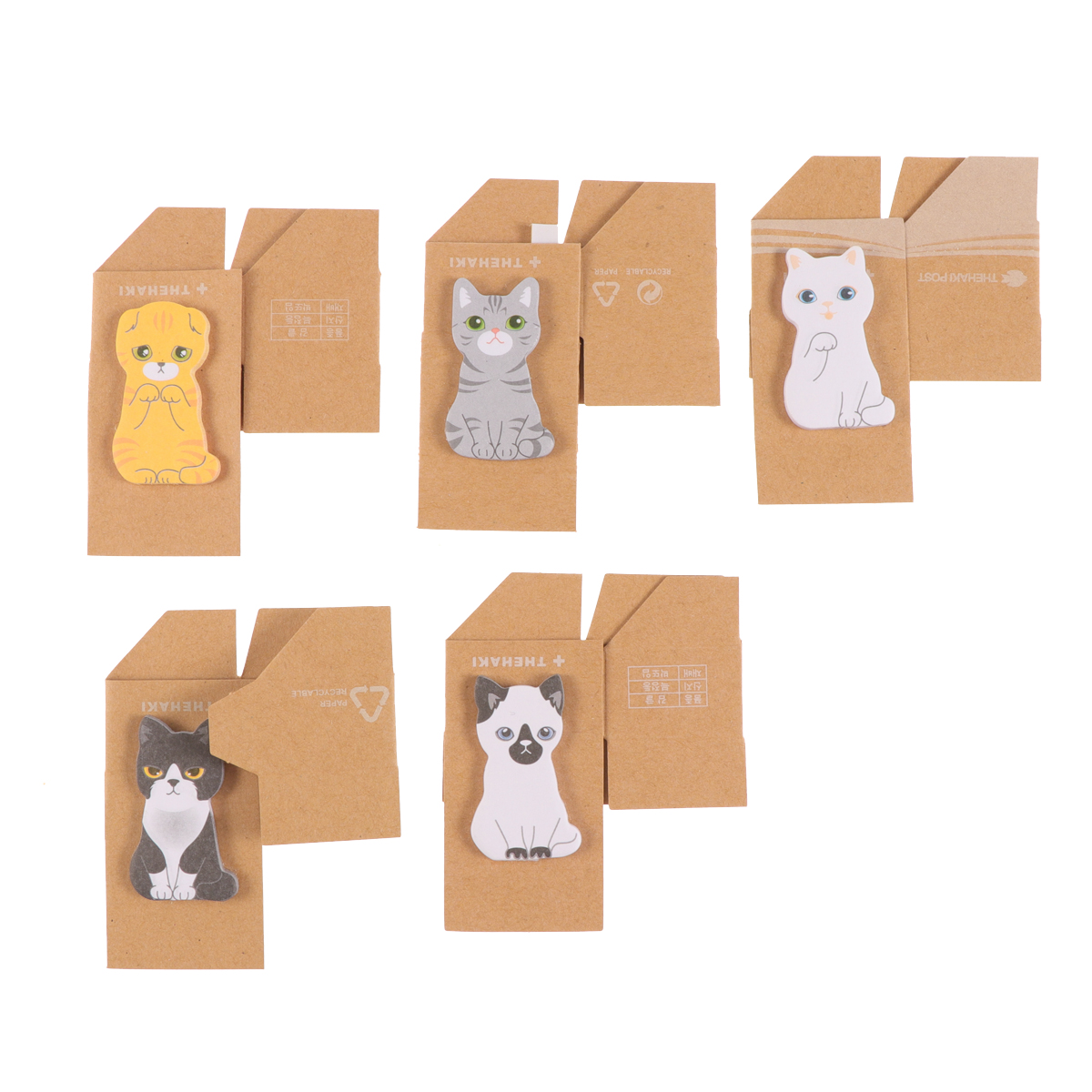 NUOLUX 5pcs Cat Shaped SelfSticky Pads Scratch Pads Sticky Pads Posted