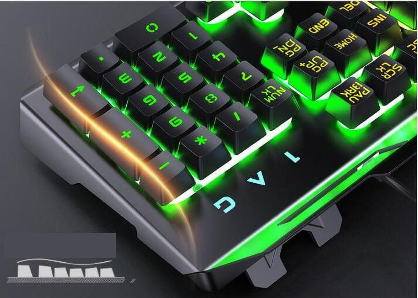 Wrist Rest 104 Keys Keyboard Mouse 3200 DPI for Windows & Mac PC Gamers,Mechanical Gaming Keyboard and Mouse Combo Switch 104 Keys Rainbow Backlit Keyboards, 3200 Dots for PC Gamer Computer Laptop