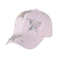 thumbnail image 2 of AirLoni Women Casual Sports Sun Hat Sparkling Sequins Rhinestone Decor Foldable Breathable Adjustable Baseball Cap for Outdoor Travel Pink,One Size, 2 of 5