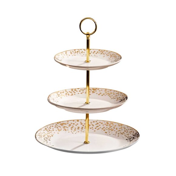 American Atelier Mistletoe Memories 3-Tier Server (White/Gold)