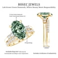 thumbnail image 6 of Rosec Jewels IGI Certified Lab Grown Green Diamond Wedding Ring Set - VS1 Quality - 3 Carat Oval Engagement Ring with Band, 18K Yellow Gold, US 7.50, 6 of 9