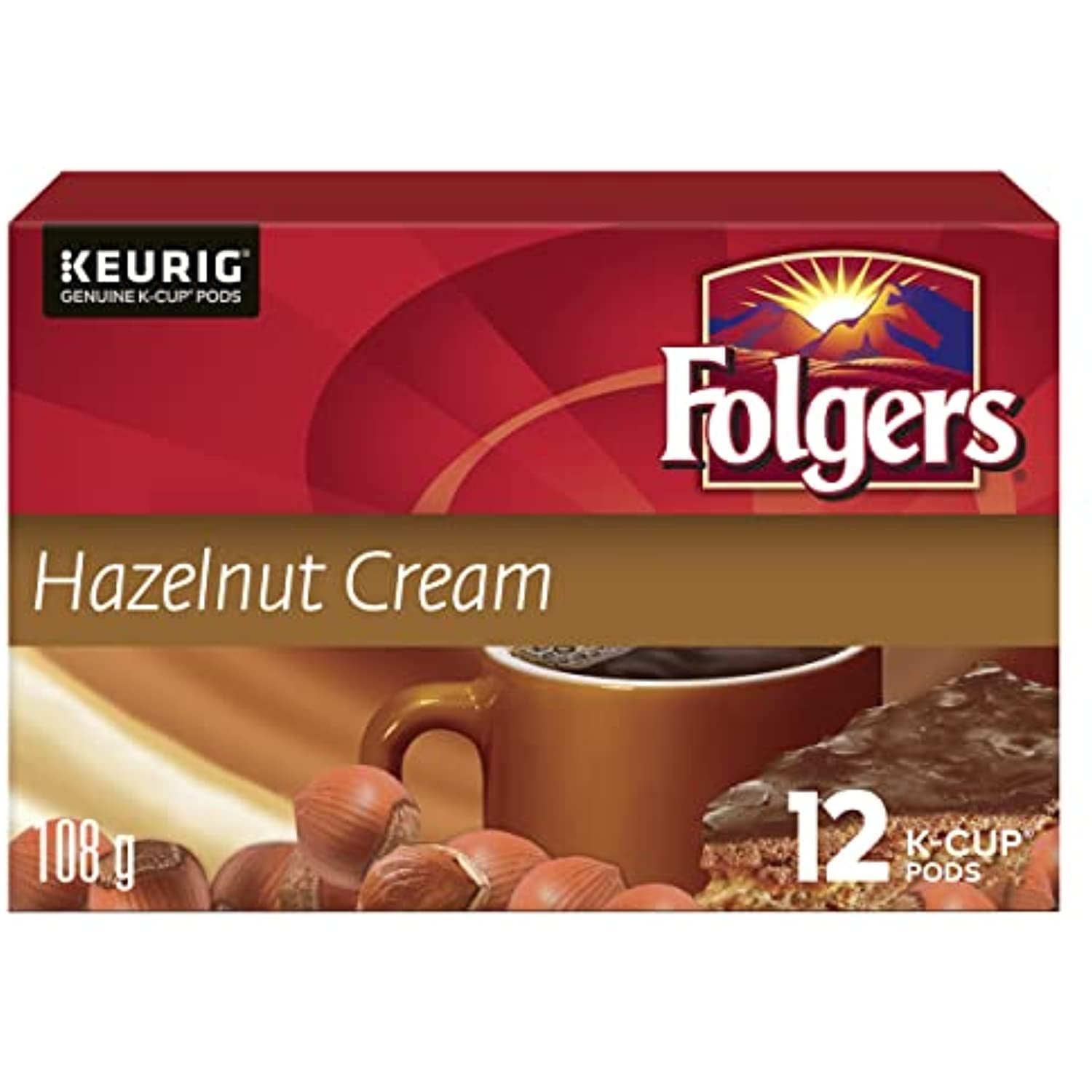 Folgers Hazelnut Cream KCup Coffee Pods 12 Count