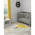 thumbnail image 4 of Unique Loom Whimsy Kids Collection Area Rug - Fox (3' 3" Round Gray/Black) Perfect For Kids Bed Room/Nursery Room/Living Room/Class Room/Play Room, 4 of 5