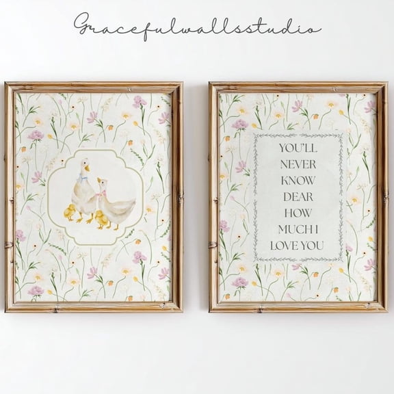 You'll Never Know Dear Nursery Wall Art Farmhouse Room Decor Vintage Cottagecore Set 2 Unframed Paper Print 8x12