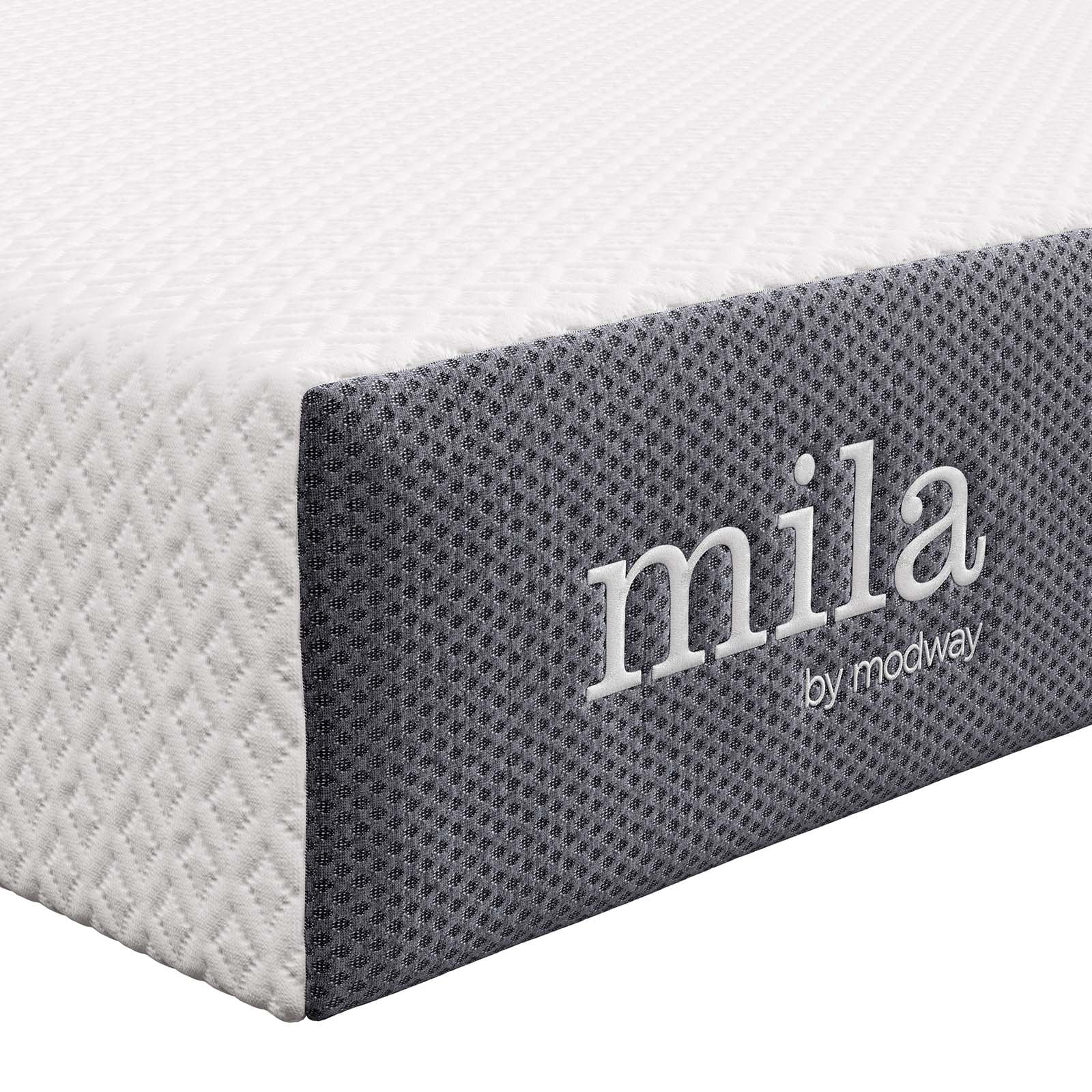 Modway Mila 8" Twin Size Memory Foam Mattress in Gray