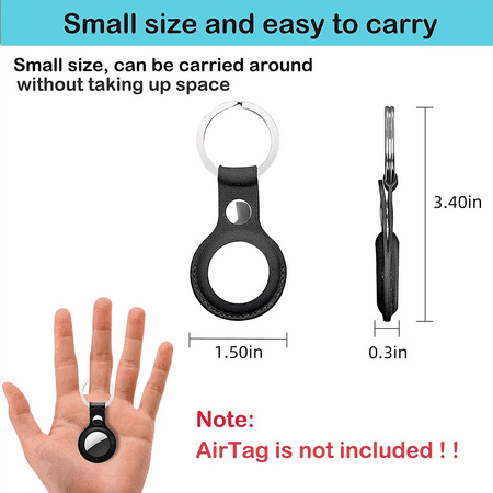 Air Tag Holder Leather for Apple AirTags Tracker, 4 Pack Protective AirTag Case Air Tag Keychain Loop Case with Key Ring for AirTag, Airtag Accessories for Dog, Keys