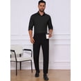 thumbnail image 2 of DARING DIVA Men's Point Collar Button Long Sleeve Business Shirts M Black, 2 of 7