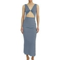 thumbnail image 1 of Vestido ajustado reversible con nudo para mujer: cuello en V sin mangas, cintura alta, para fiestas/discotecas, ropa de verano, 1 of 5