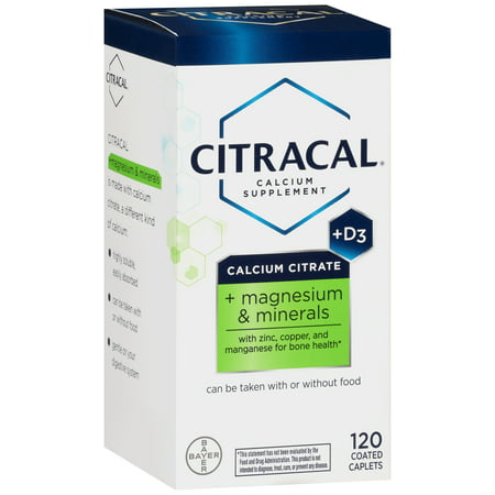 Citracal citrate de calcium + D3 + magnésium et minéraux supplément de calcium, 120 count