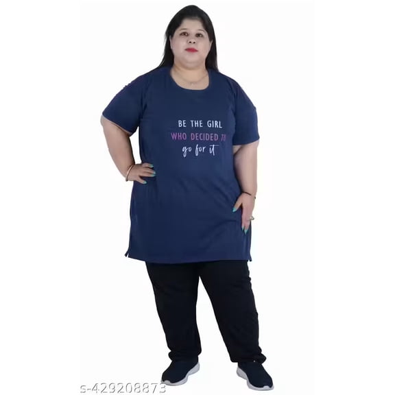WAKO Women's Sleepshirt-Soft Cotton Blend, Loose Fit, 6XL, NAVY