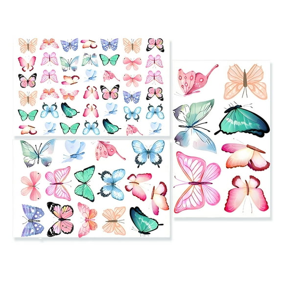 CCOCC 3Pcs Glow in the Dark Stickers,Glowing Night Effect Glow in the Dark,Colorful Butterfly Designs Decor for Bedroom,Blue