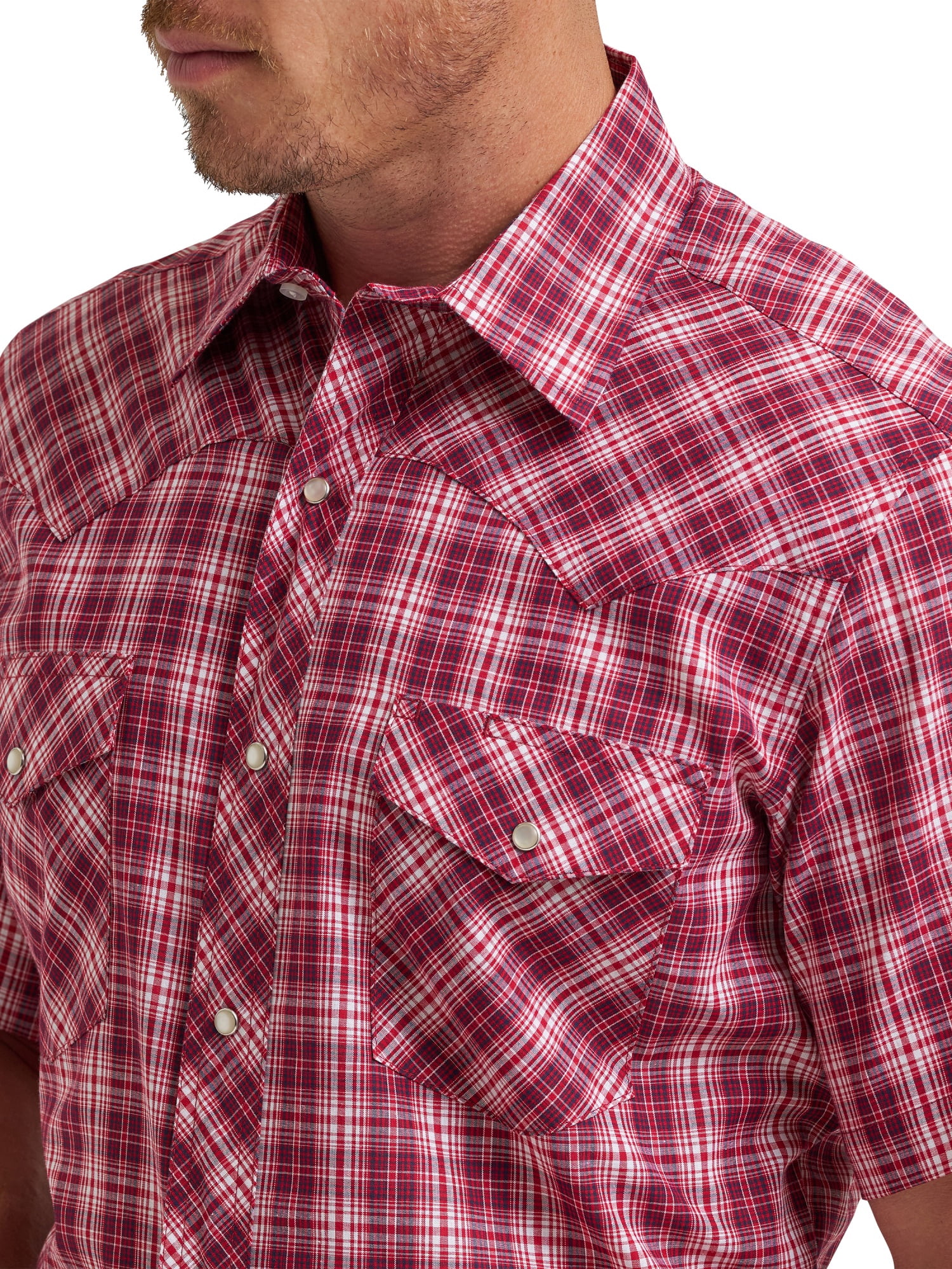Wrangler® Men's and Big Men's Regular Fit Short Sleeve Western Shirt, Sizes S-5XL
