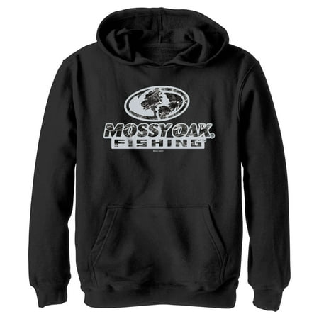 Boy s Mossy Oak Black Water Bold Logo Pull Over Hoodie Black Small