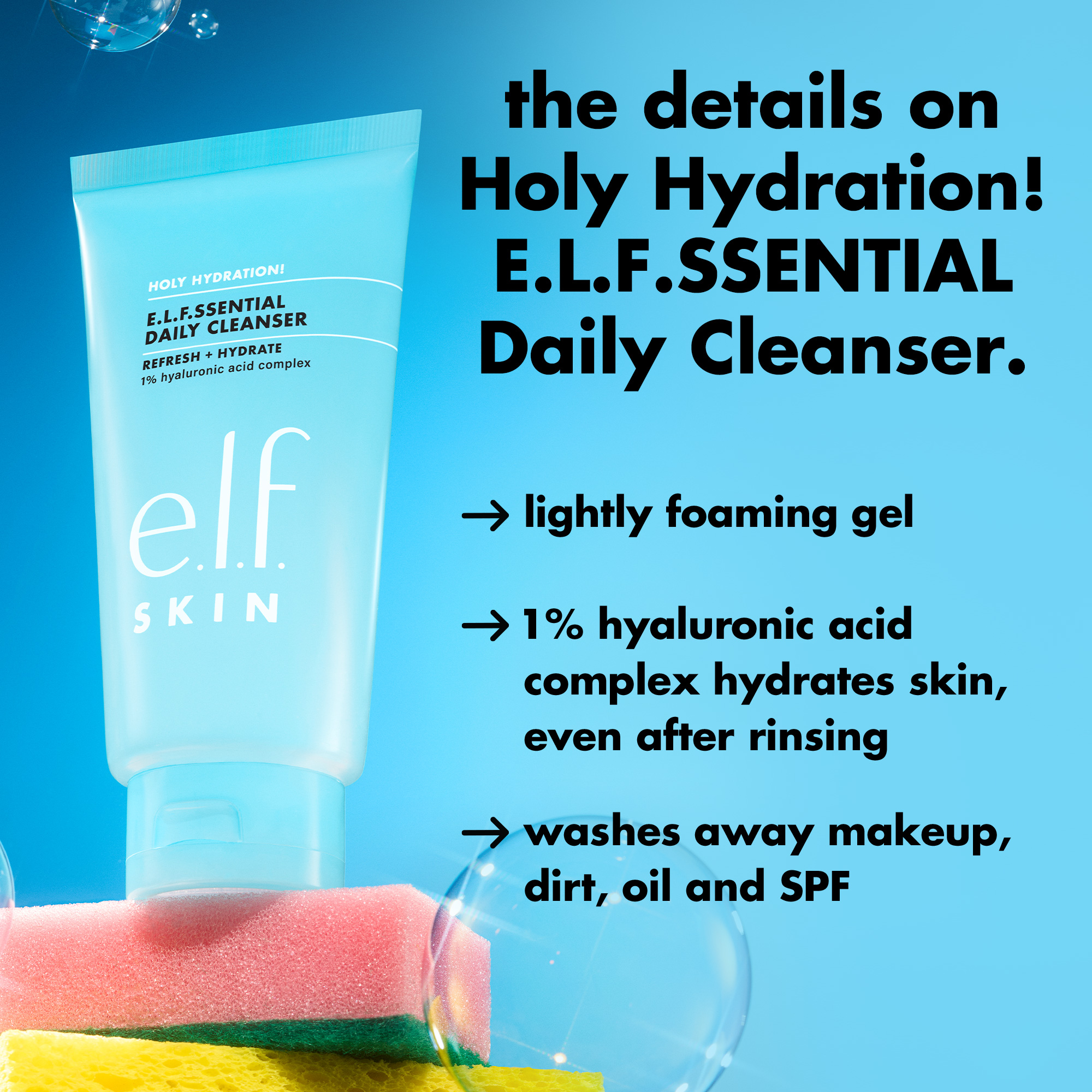 e.l.f. SKIN Holy Hydration Daily Cleanser with Hyaluronic Acid photo 4