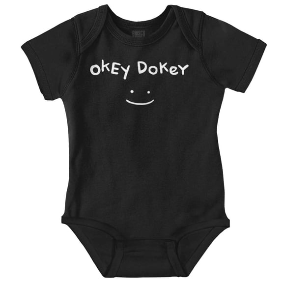 Funny Okey Dokey Happy Face Joke Romper Boys or Girls Infant Baby Brisco Brands NB