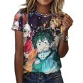 thumbnail image 3 of My Hero Academia Womens T-Shirt Round Neck Short Sleeve Tee Shirts Summer Breathable Tops Blouse M, 3 of 8