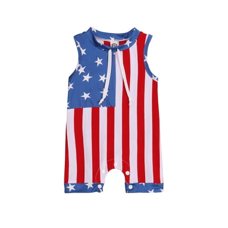 

Seyurigaoka 4th of July Baby Girl Romper Sleeveless Tassel Bodysuit + Headband