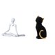 thumbnail image 1 of Estatua de gato pensador abstracto creativo, figura decorativa, escultura de resina única, adorno de escritorio para entrada, dormitorio, regalo de in, 1 of 8