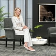 thumbnail image 4 of Gymax Set of 4 Arm Chair Guest Chair Home Office w/ Wooden Legs Grey, 4 of 10
