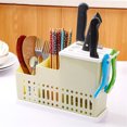 thumbnail image 2 of Multi-functional Plastic Chopsticks Holder Kitchen Draining Hollow Drying Rack Fork Spoon Utensil Organizer, 2 of 7