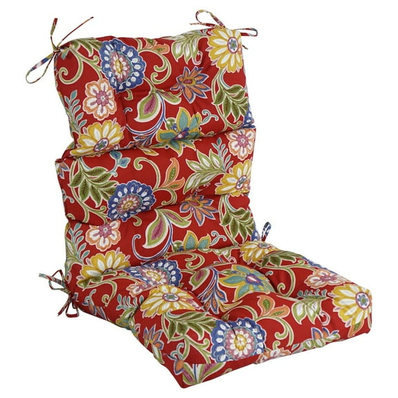 Blazing Needles 22-inch by 45-inch Spun Polyester Patterned Outdoor Tufted Chair Cushion