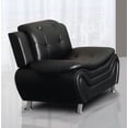 thumbnail image 1 of ViscoLogic Grandeur Luxury Pillow Top Tufted Premium Faux Leather Sofa/ Couch, Loveseat & Armchair For Home Office Living Room (Black), 1 of 1