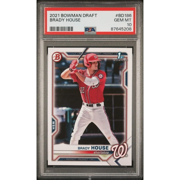 Graded 2021 Topps Bowman Draft Brady House #BD186 Rookie RC Baseball Card PSA 10 Gem Mint