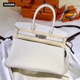 thumbnail image 1 of Bolso de platino de primera capa de piel de vaca con guijarros, bolso de hombro de moda portátil para mujer con cierre de viaje, bolso de cuero genuino para mujer, 1 of 5