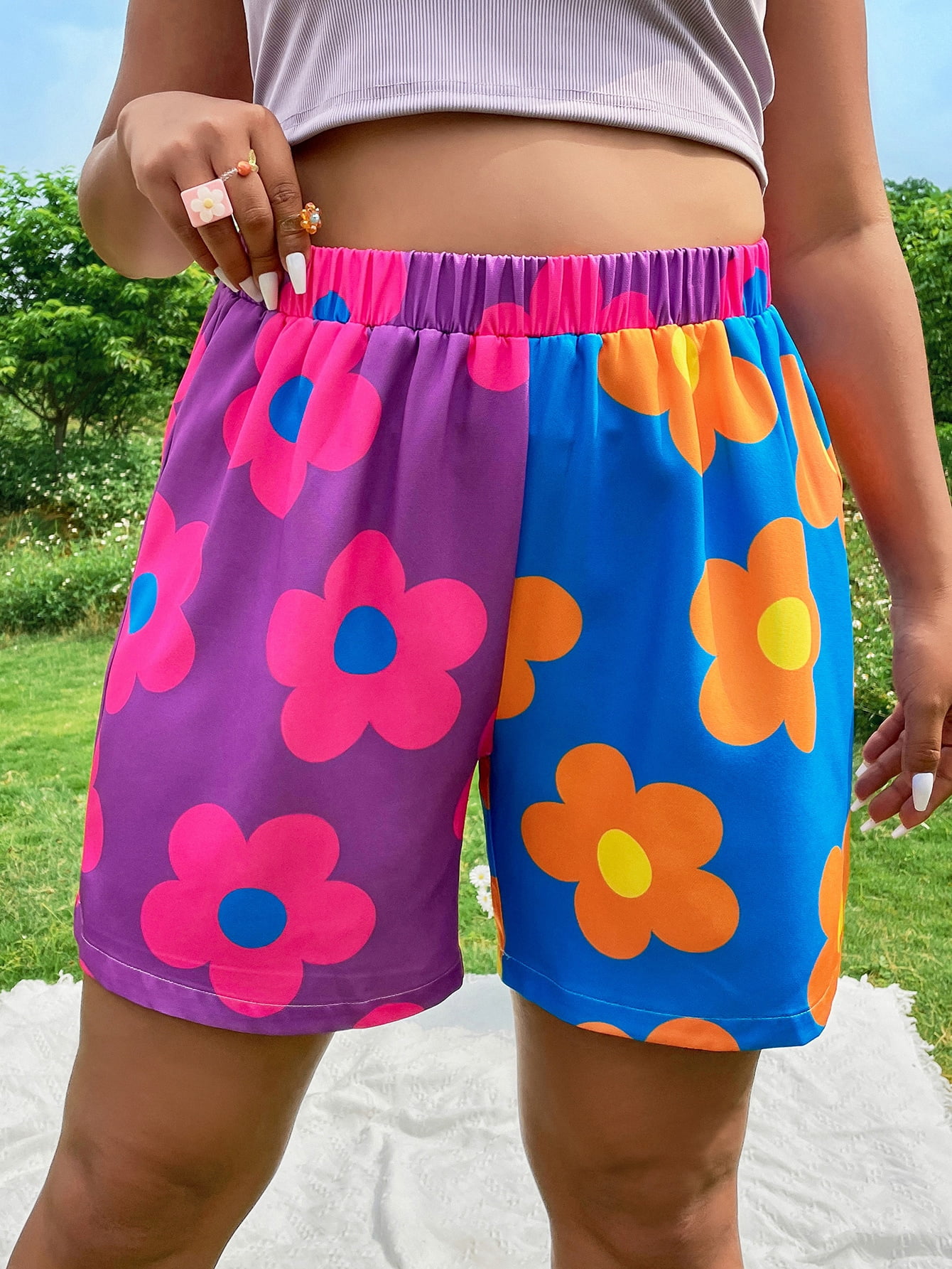 Multicolor Women's Plus Size Floral 