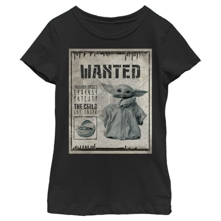 Girl's Star Wars: The Mandalorian The Child Wanted Unknown Species Graphic Tee Black Small