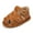 A02/Brown, variant on Meckior Unisex Kids Closed Toe Casual Sandals, Flexible & Non-Slip Rubber, Black, 0-18 Months