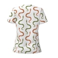 thumbnail image 5 of Wukai Hand Drawn Snake Casual V-Neck Graphic Tees for Women: Lightweight and Breathable Summer Tops with Stylish Design-XX-Large, 5 of 8