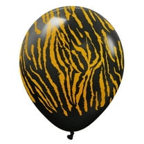 12 inch Kalisan Safari Tiger - Black W/ Gold Ink Latex Balloons (25 Pack) - Party Supplies Decorations