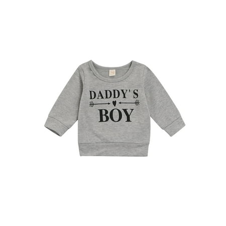

Kiapeise Baby Boy Girl Pullover Letter Long Sleeve Top Unisex Sweatshirt