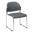 thumbnail image 1 of Office Star Chaise Empilable en Plastique Grise Ensemble de 4, 1 of 3